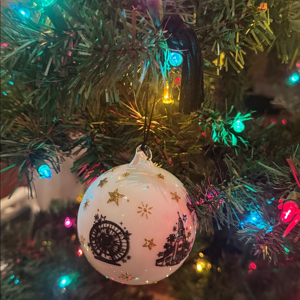 Disney Parks Mickey Mouse Sourscerer Blown Glass Ornament with Tassel Hanger - Picture 2 of 10